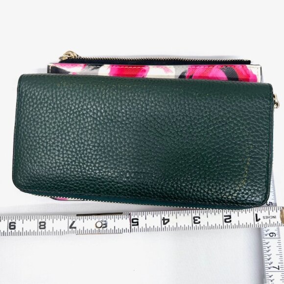 2)Wallet Kate Spade Pink leather convas & Other Wallet Full Zip Leather Green(69 - Picture 4 of 9